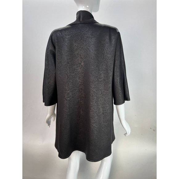 Kimono Styled custom Made Jacket Size Lg Black Neoprene - Picture 15 of 16